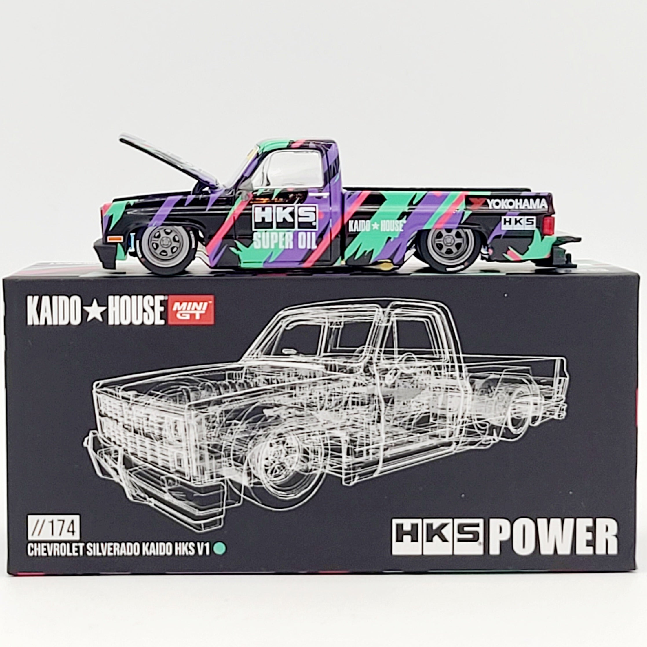 Kaido House x Mini GT '83 Chevrolet Silverado Kaido HKS V1 - 1:64 (2025 Limited Edition)
